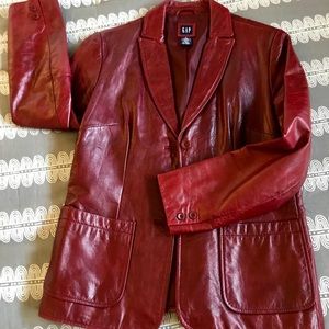 Gap Vintage Red genuine Leather jacket - Size S
